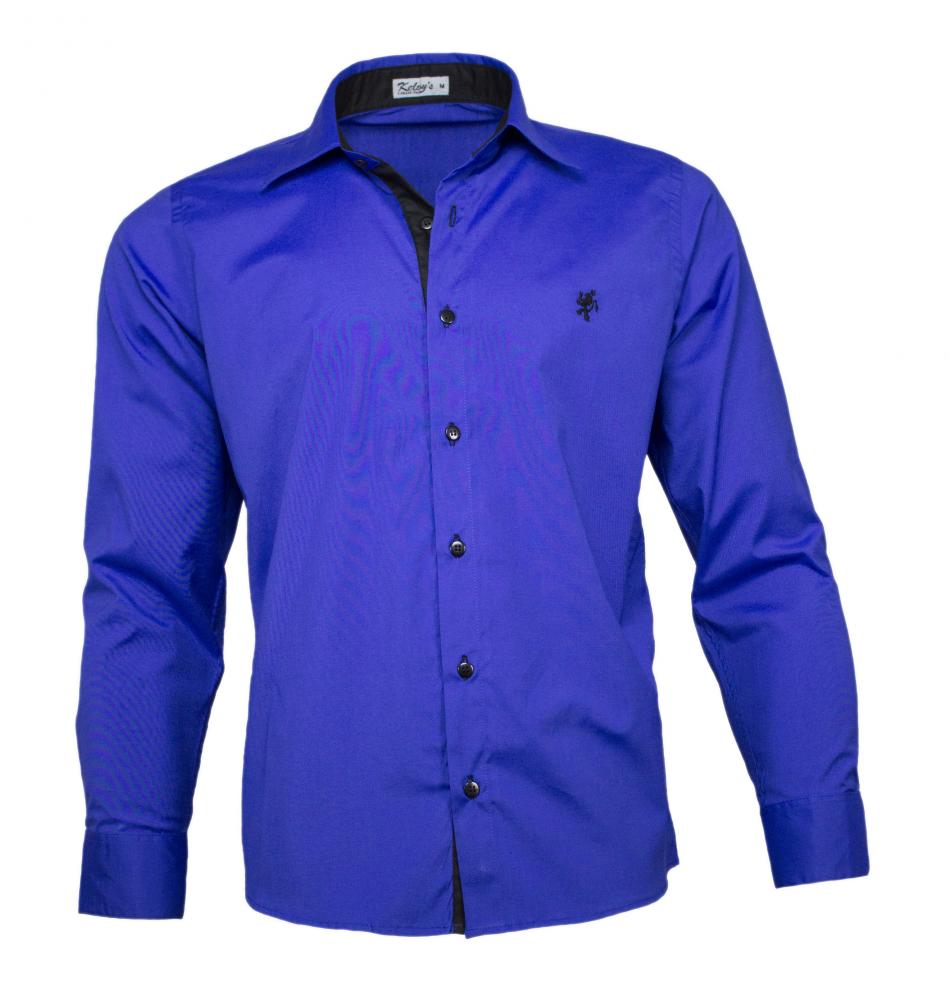 Camisa Social Masculina Azul Royal
