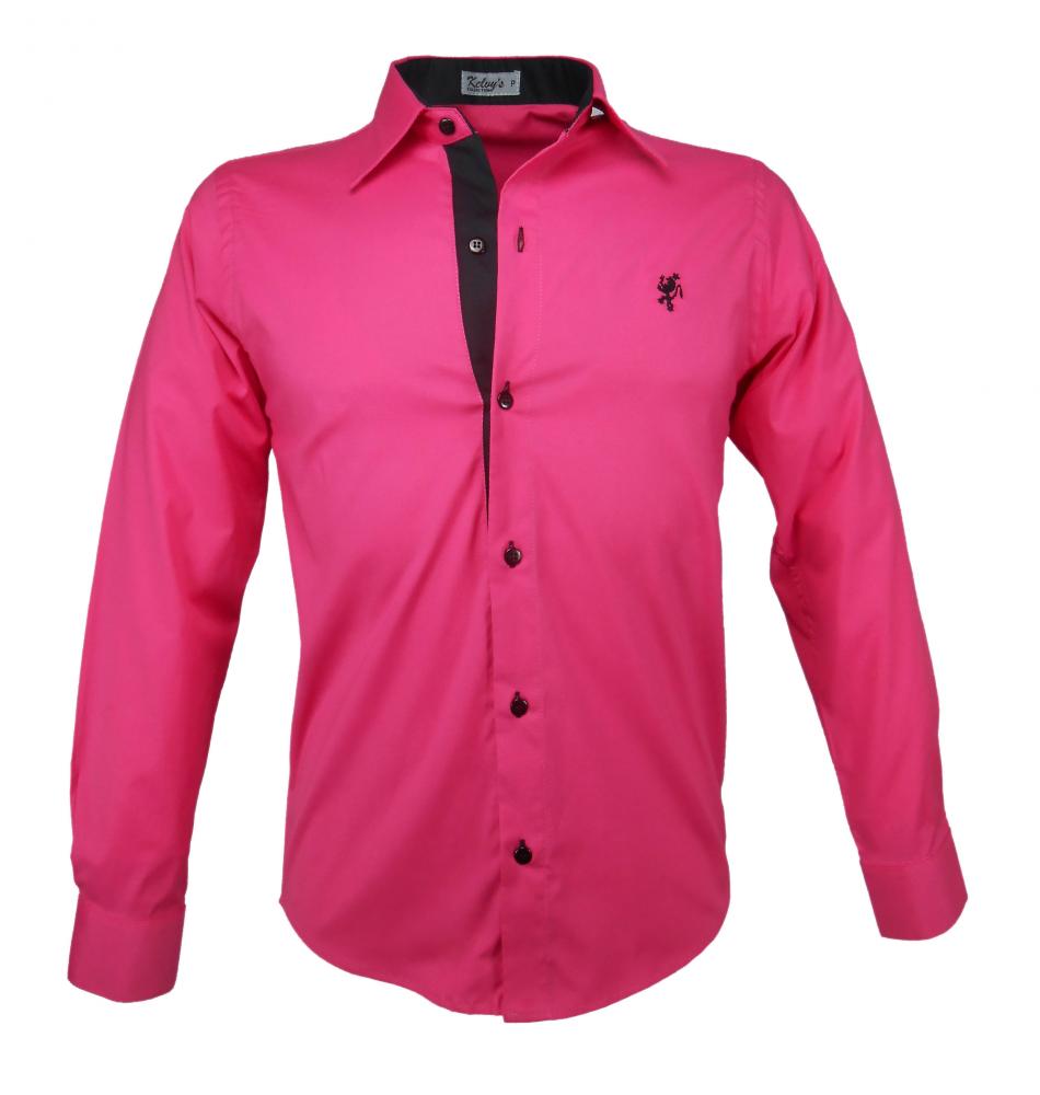 camisa social rosa com calça preta