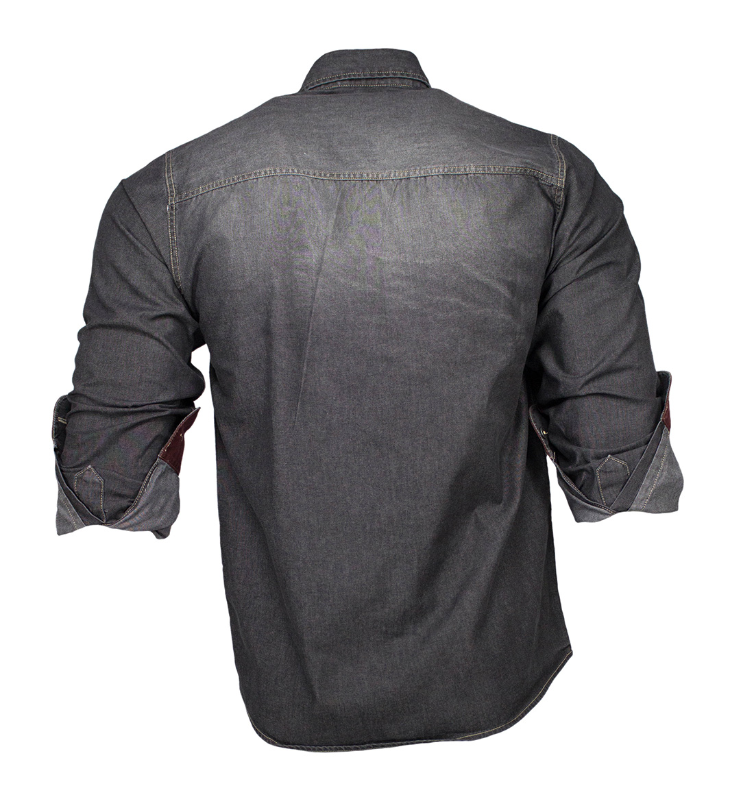 Camisa jeans hot sale masculina preta