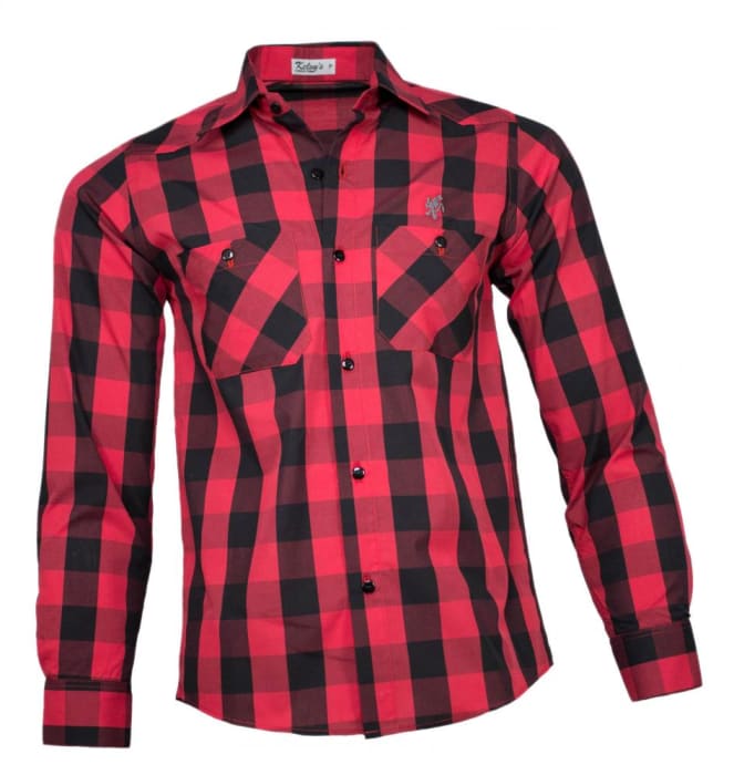 Camisa Xadrez Masculina Vermelho Preto (0)