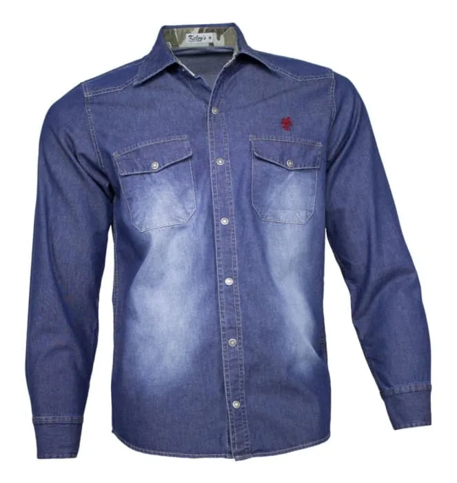 Camisa store jeans camuflada