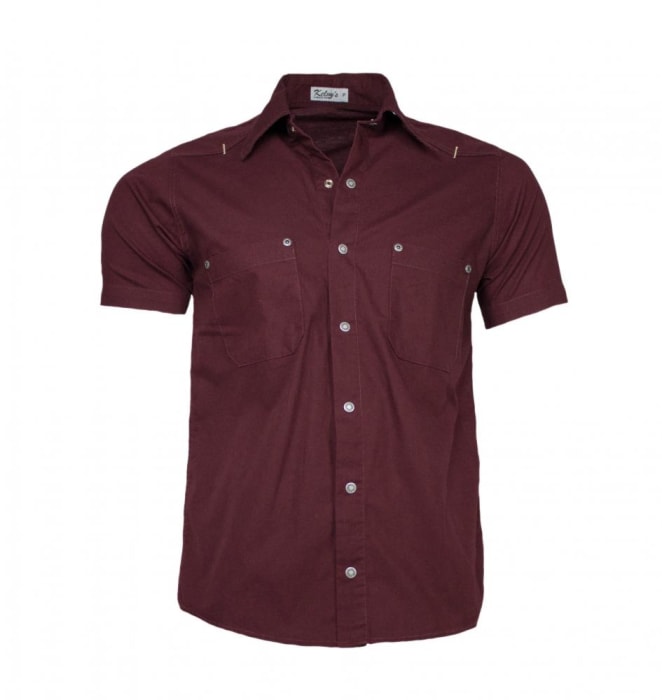 Camisa Sarja Masculina Vinho (0)