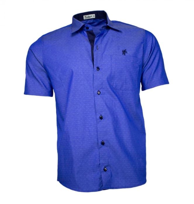 Camisa Masculina Manga Curta Azul (0)