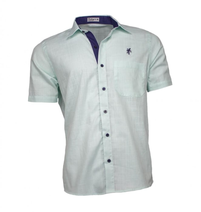 Camisa Masculina Manga Curta Verde Menta (0)