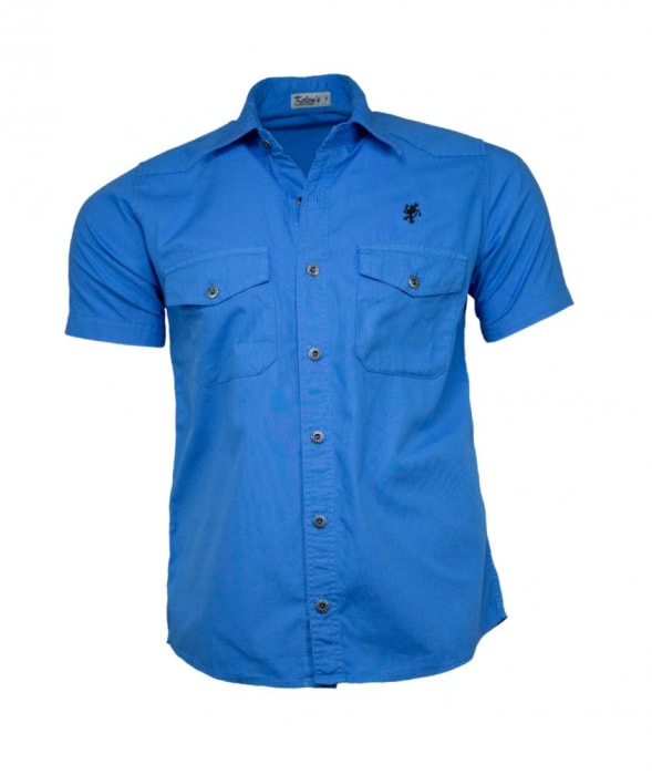 Camisa Sarja Masculina Azul Royal (0)