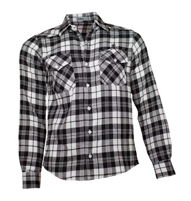 Camisa Xadrez Flanela Preto Branco