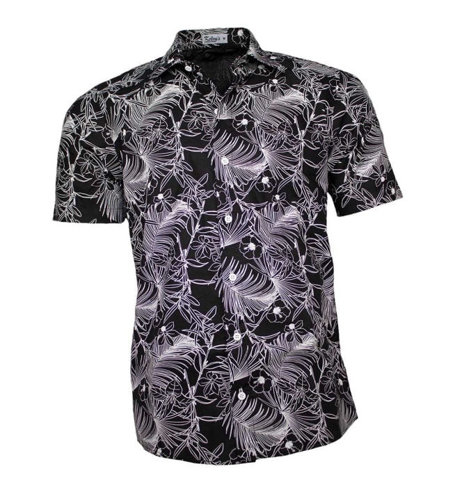 Camisa-floral-preta-folhagem