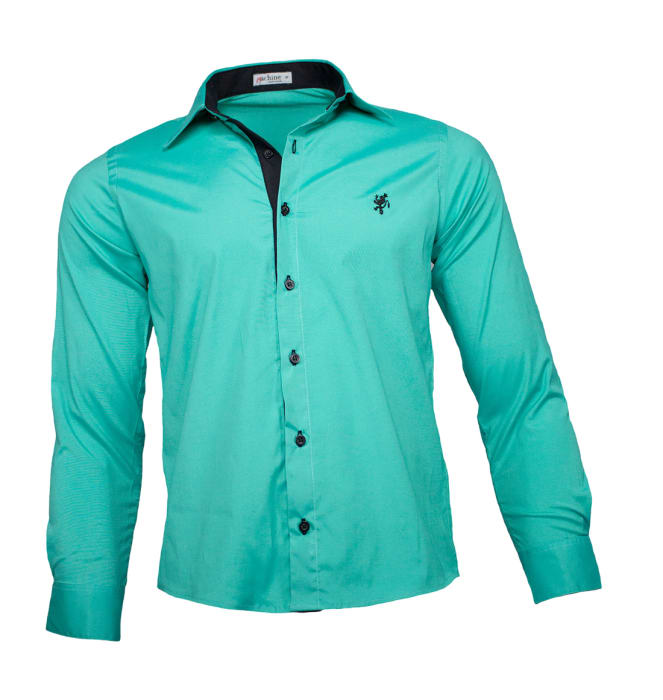 camisa-social-masculina-verde-preto