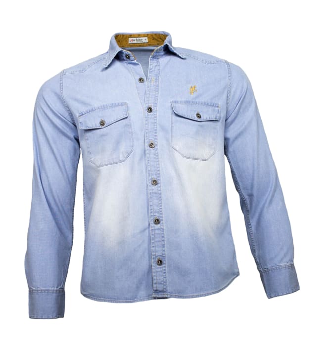 camisa jeans branca masculina