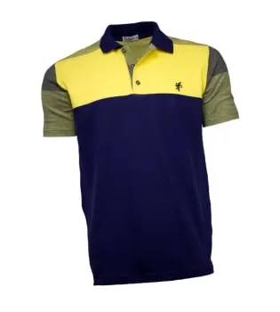Camisa Polo Masculina Azul Marinho Amarelo (0)