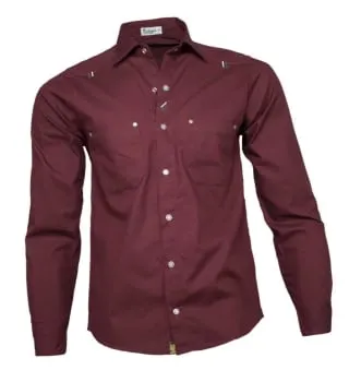 Camisa Sarja Masculina Vinho (0)