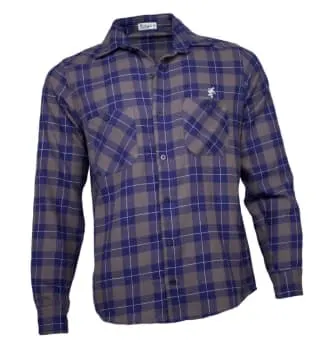 Camisa Xadrez Masculina Flanela Cinza Azul (0)