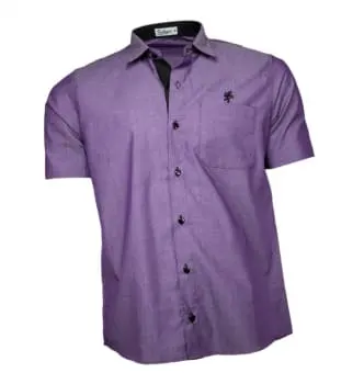 Camisa Masculina Manga Curta Lilas Mescla (0)