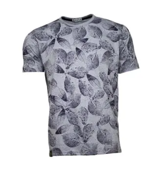 Camiseta Masculina Floral Azul Marinho (0)