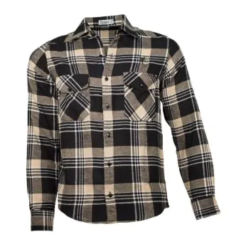Camisa Xadrez Flanela Preto Bege (0)