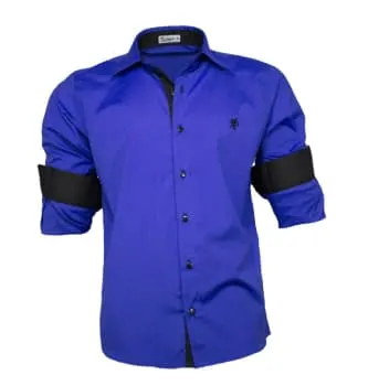 camisa social azul escuro