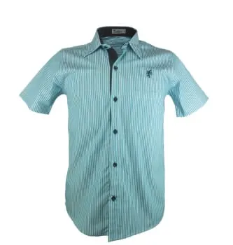 Camisa Manga Curta Listrada Verde-Água (0)