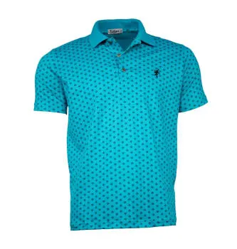 Camisa Polo Masculina Estampada Verde Agua (0)