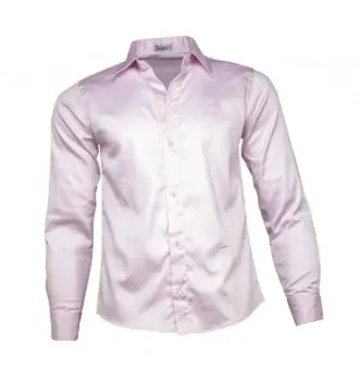 Camisa Social Masculina Acetinada Rosa Claro (0)