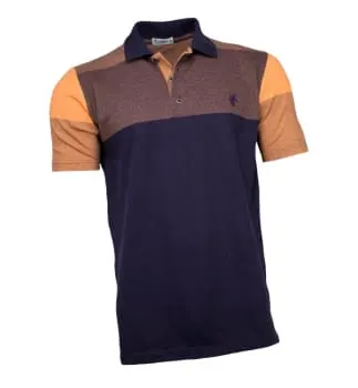 Camisa Polo Masculina Azul Marinho Laranja (0)
