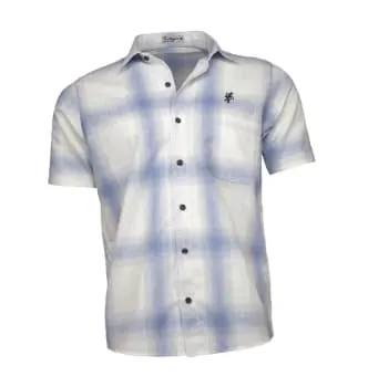 camisa-masculina-manga-curta-quadriculada-azul