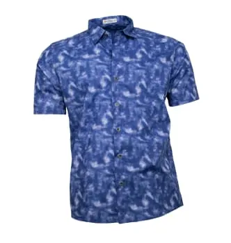 Camisa-estampada-masculina-marmorizada-azul
